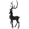 Fenteer Resin Deer Decoration Nordic Tabletop Holiday Modern Black Reindeer Ornaments Sculpture Statue for Office Desk Living Room Model Gifts, Standing