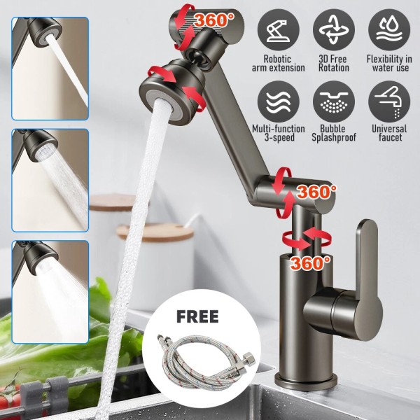 MDHAND 360° Swivel Faucet Bathroom Faucet with Big Angle Rotate