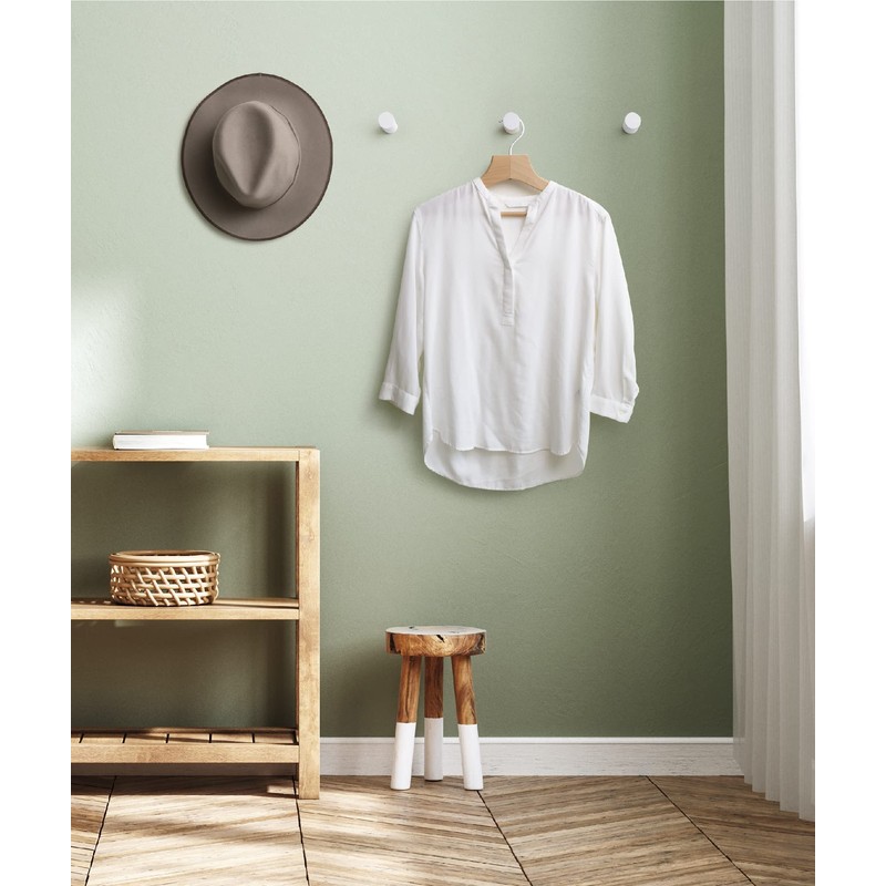 NAUMOO Wooden White Wall Hooks - Pack of 4 -