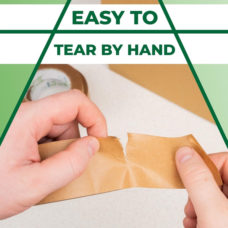 On1shelf® Eco-Friendly Biodegradable Kraft Carton Sealing Tape - 50m Long