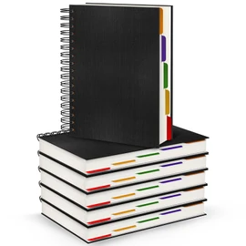 EUSOAR Hardcover Spiral Notebook, 6 Pack A5 5.5"x 8.3", 5 Subject Notebook, 120 Sheets/ 240 Pages, Thick Paper Notebook, Large Journal Notebooks with Dividers for College Sketching Note Taking Writing