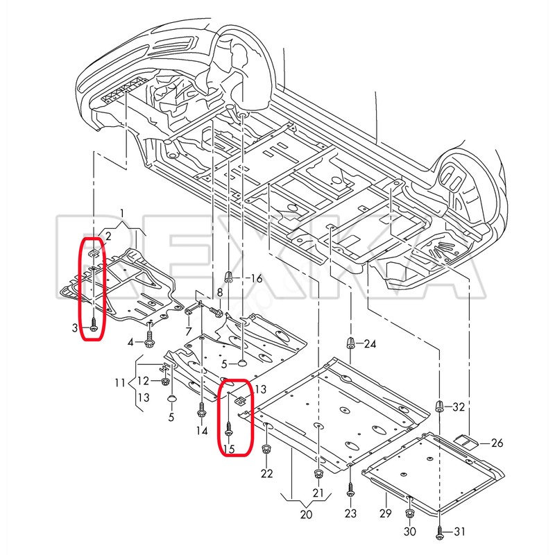 Rexka 20 Sets T25 M5 Fender Liner Bumper Cover Splash