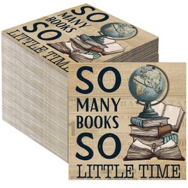 Crtiin 50 Pcs Retro Book Club Vintage Beverage Napkins Decorations Book Lovers Gifts 3 Ply Disposable Beverage Luncheon Paper Napkins for Reading Themed Party Supplies