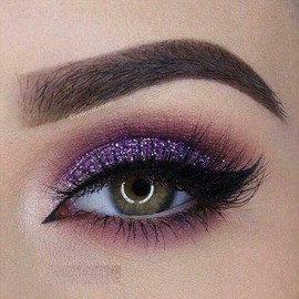 AQUAPURITY PHOERA GLITTER EYESHADOW PRESSED PIGMENT SHIMMER METALLIC EYE SHADOW EYE FACE BODY PALETTE SPARKLY MAKEUP (106 VIOLET)