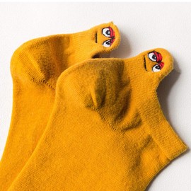 Sekuzy Sesame Street Socks, Ankle Socks, Crew Socks, Fashionable, Cute, No Stuffy, Easy to Put Off, Unisex, Antibacterial, Deodorizing, Thin, Spring and Summer, 8 Pairs Set, CMQA