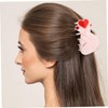 Healvian Valentine's Day Heart Hair Claw Clips Pink Acrylic Hair