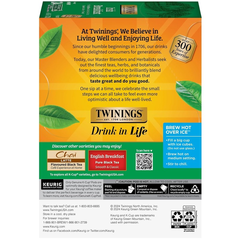 Twinings Irish Breakfast Tea K-Cup Pods for Keurig, Caffeinated Black