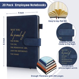 Roowest 20 Pcs Volunteer Appreciation Gifts A5 Thank You Notebooks May You Proud of The Work Journals Bulk Employee Appreciation Gift for Team Teachers Coworker Secretary Social Worker(5 Color,Proud)