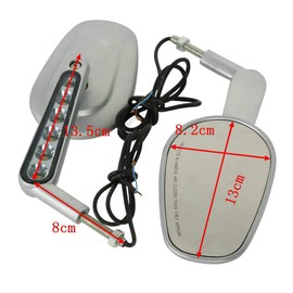 TCT-MT Rear View Mirrors LED Turn Signals For Harley V-Rod VROD Muscle VRSCF Silver 2009-2017 16