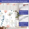 OSUNBD No Hook Shower Curtain 71 x 74 Inch, Watercolor