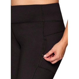 RBX Activewear Plus Size Yoga Pants Fleece Lined Flare Leggings for Women, Full Length Squat Proof Black Legging Fleece Bootcut Workout Pants with Pockets Black 2X