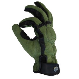 Mycl Turell Motorcycle Gloves Cross Stitch - Men's Motorcycle Gloves - Genuine Leather - Men's Motorcycle Touring Gloves with Gel Padding (Olive Green, 5XL)