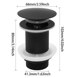 YDHfdc Sink Drain Valve Universal Drain Fitting Without Overflow Sink Pop Up Valve Drain Fitting Valve Drain Fitting for Sink - Matte Black