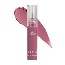 Italia Deluxe Pick 1 Mousse Matte Liquid Lipstick Comfortable Velvet Finish & Zipper Bag (190-03 : FLIRTY, Full Size)