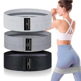 Set De 3 Ligas De Resistencia De Tela con Antideslizante Bandas Elásticas para Glúteos Piernas Y Entrenamiento Funcional Diferentes Niveles De Resiste