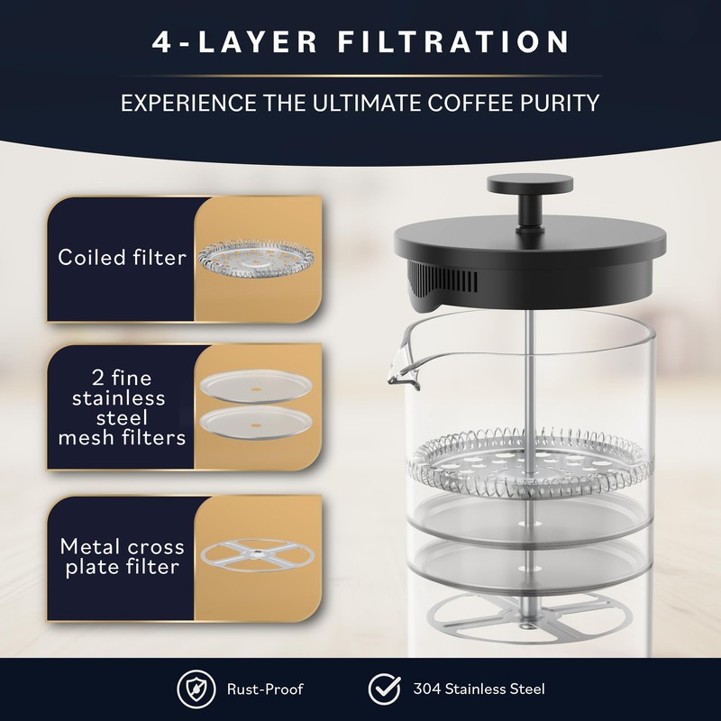 Home Hero French Press Coffee Maker - 34 oz Coffee