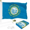 UD_G128 Combo Pack: 6 Ft Tangle Free Spinning Flagpole (White)