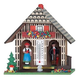 River City Clocks German Weatherhouse with Man and Woman, Tree and Mushroom