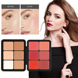 Horuili® Concealer Palette, 12 Colours Concealer Blush Makeup Palette, Blush, Concealer and Contouring Cream, Durable Concealer Blush Palette (Colour-2)
