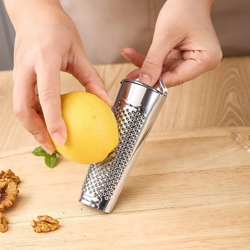 Yeenano Nutmeg Grater,Stainless Steel Garlic Grater,Grater with Container,Cheese Graters Multi