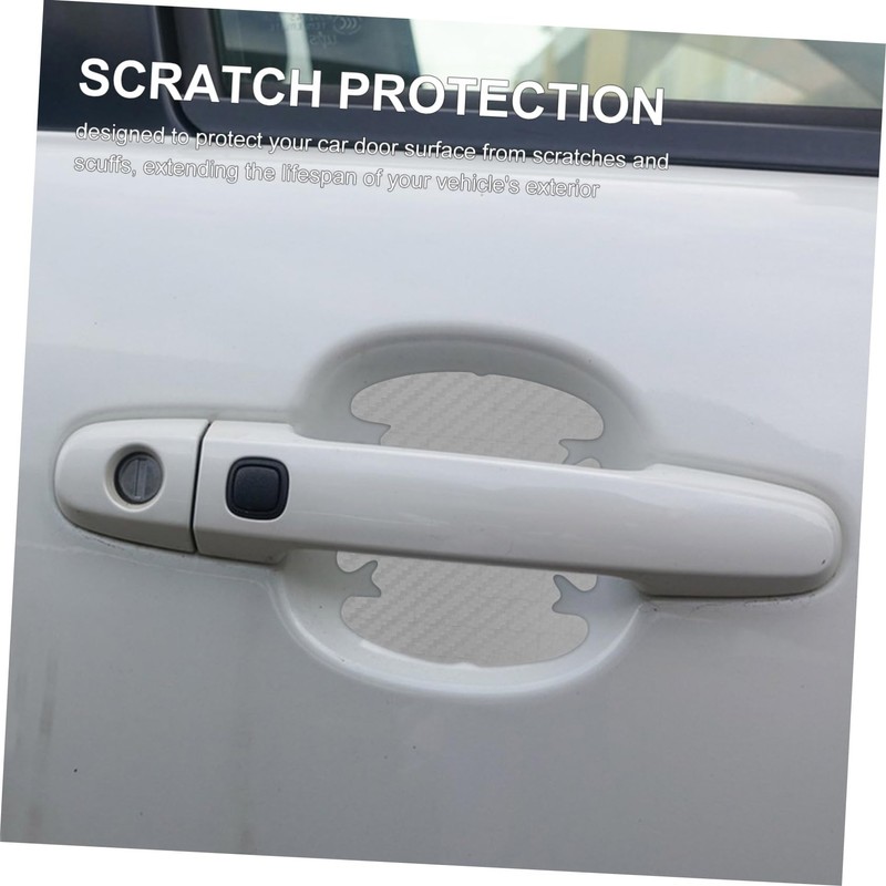 Alipis 3D Carbon Fiber Door Handle Stickers Scratch Car Cup