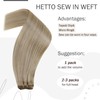 Hetto Extensions Weft Real Hair Blonde Weft Extensions, Remy Real