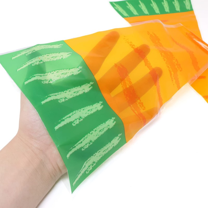 Honbay 100PCS Carrot Shaped Candy Bags, Disposable, Single-material (Plastic), Triangle