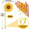 CustomyLife 5 Pcs 0.3inch Sunflower Straw Toppers Reusable Silicone Drinking