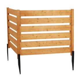 Privacy Fence Panels for Outside No Dig Fence Panels Garden Fence Screen Wooden Air Conditioner Fence Panels for Outdoor Yard Trash Cans, AC, Compost Bin (38" W x 42" H-2 Panels Wood)