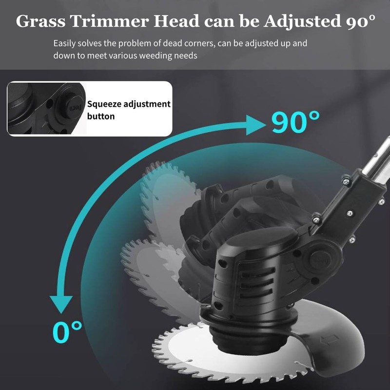 Electric Weed Wacker with Wheel, 21V Cordless Weed Eater with