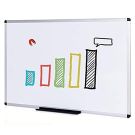 VIZ-PRO Magnetic Dry Erase Board, 24 X 18 Inches, Silver Aluminium Frame