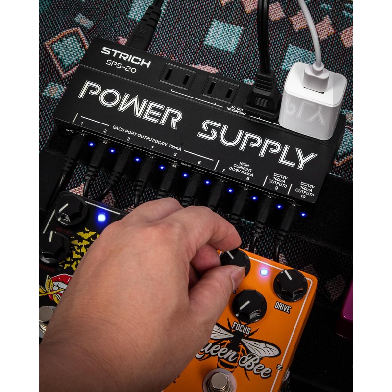 STRICH SPS-20 Guitar Power Supply 10 Independent DC Output for