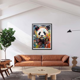 LOMSIOY DIY 5D Diamond Art Kits for Adults, Panda Diamond Painting Kits for Beginner, Animal Diamond Art with Round Full Drill Rhinestone Crafts Gem Arts for Home Wall Decor 12 * 16 inch