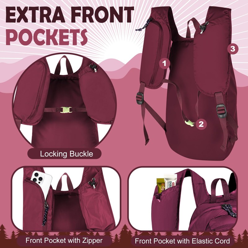 EgoNova Hiking Daypack, 12L Packable Backpack- Lightweight & Water-Resistant for