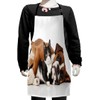 Ambesonne Funny Apron, Cat and Dog Cuddling Lying on Floor