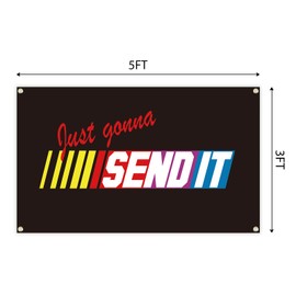 Just Gonna Send It Flag Funny Tapestry 3X5 Feet Home Wall Hanging Tapestry Bedroom Living Room Dormitory Party Background Decoration