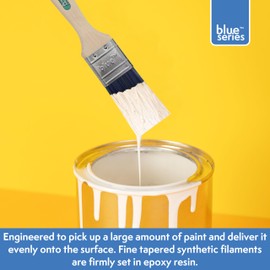 Axus Decor Pro Paint Brush (Blue Color) - 1.5"/38mm - For All Paints, Synthetic Filaments, Beavertail Handles, Rust-Resistant Stainless Steel, Compatible with Brushmate vapour boxes