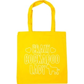 Hippowarehouse Crazy cockapoo lady - dog Tote Shopping Gym Beach Bag 42cm x38cm, 10 litres