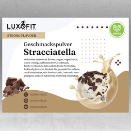 Luxofit Strong Flavour Low-Calorie Flavour Powder, Versatile for Food, 300 g, Made in Germany, Vegan and Vegetarian, Drinks Aroma Powder (Stracciatella)