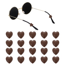 QUARKZMAN 10 Paar Brillen Ohrgriff Herzförmiges Silikon Brillenbügel Stopper Anti Rutsch Brillenhalter für tägliche Brillen Sonnenbrillen, Braun