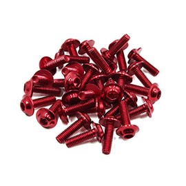 uxcell 30pcs Universal Red M6 X 20mm Motorcycle Metal Fairing Hexagon Bolts Screws
