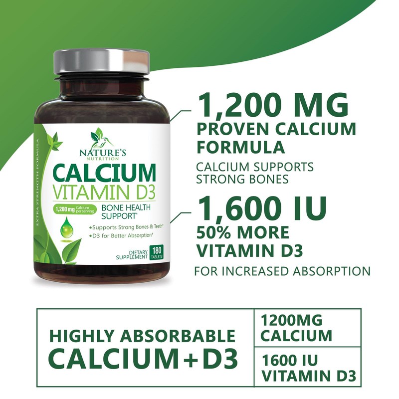 Calcium Supplement 1200 mg - with Vitamin D3 for Best