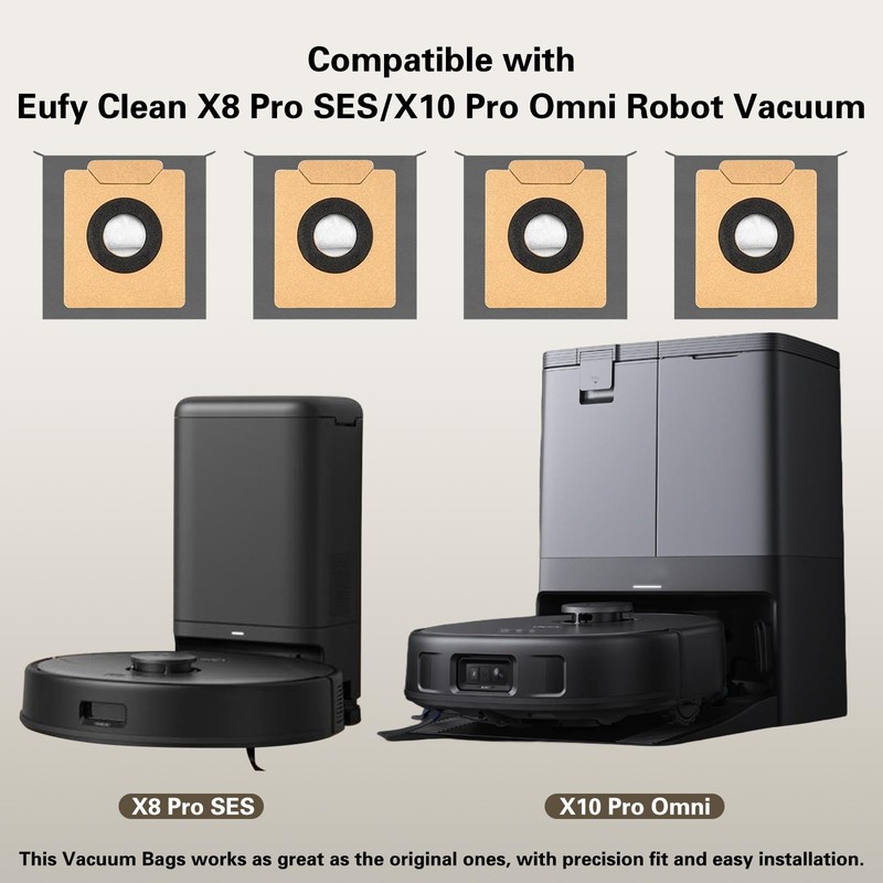 12 Pack Dust Bags Compatible with Eufy Clean X8 Pro