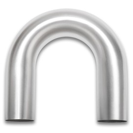 Podavelle 180 Degree Elbow 2.25 Inch 57mm OD Aluminum Intercooler Pipe Piping Air Intake Tube, 1.5D Radius, Brushed Finish