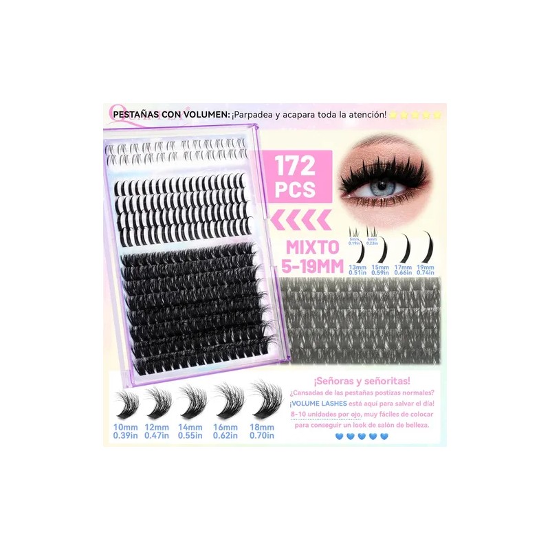 Kit De Extensiones De Pestañas De Alta Capacidad,972 Pcs