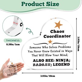 Thank You Gifts for Women Men Office Desk Accessories for Boss Manager Coworker Appreciation Gifts Acrylic Heart Keepsake Administrative Professional Day Gift Acrylic Plaque for Teacher Mom