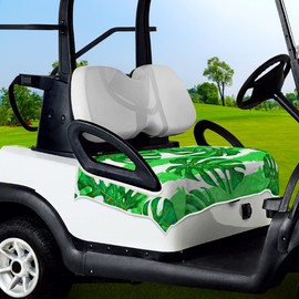 ENYORSEL Golf Cart Seat Covers, Green Plants Golf Cart Seat Towel Blanket for All EZGO, Yamaha, Club Cars, Icon and More 2/4-seats Cart, 100% Microfiber, Essential Golf Cart Accessories, 51'' x 31''