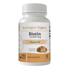 Nature's Trove Biotina 10,000 Mcg 240 Tabletas Masticables