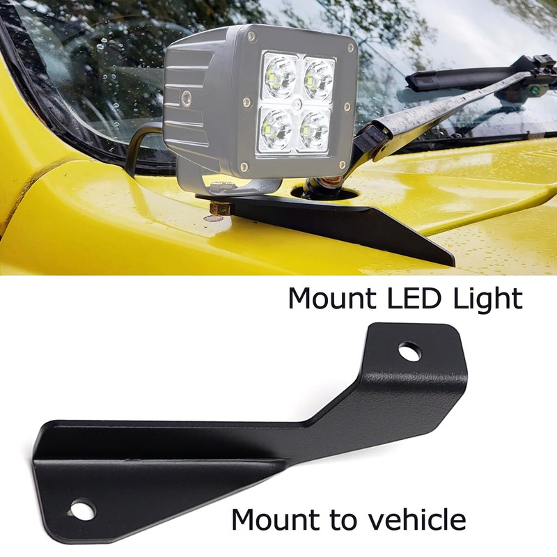 iJDMTOY LED Ditch Light Hood Edge Low Profile Mounting Brackets