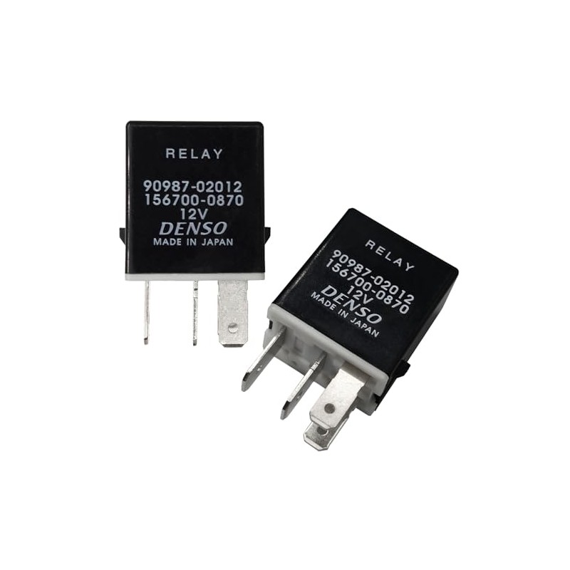 Relay 90987-02012 156700-0870 (Pack of 2), 12VDC 4-Pin Plug-in Automotive